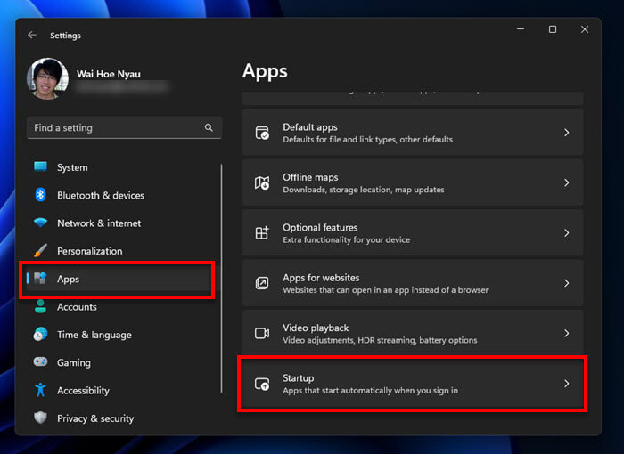 Windows 11 Settings Startup Apps