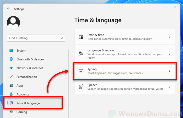 Windows 11 Time Language Typing