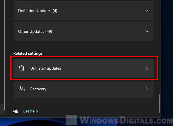 Windows 11 Uninstall Updates