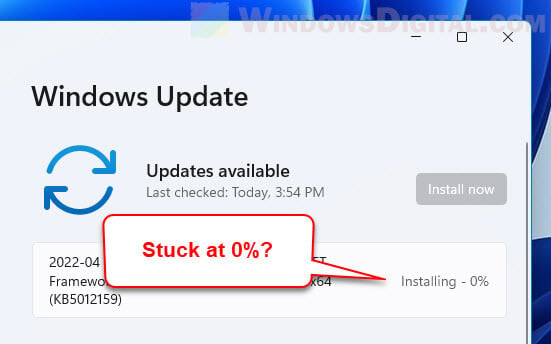 Windows 11 Update Stuck at 0