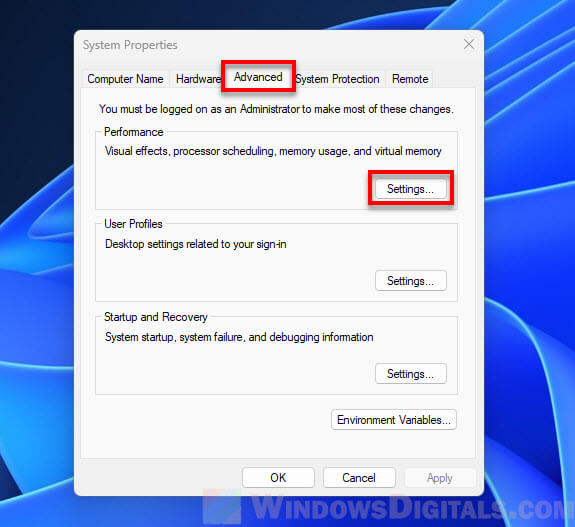 Windows 11 Virtual Memory Settings