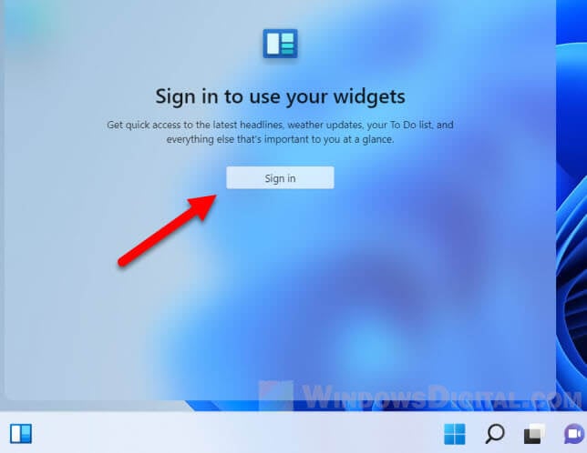 Windows 11 Widgets local account