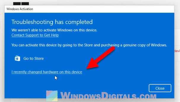 Windows 11 activation after hardware changes