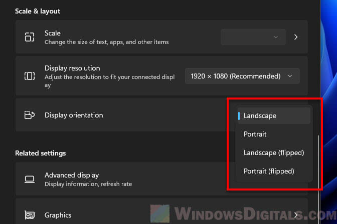 Windows 11 change multiple monitor orientation