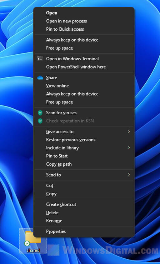 Windows 11 change to old right click context menu