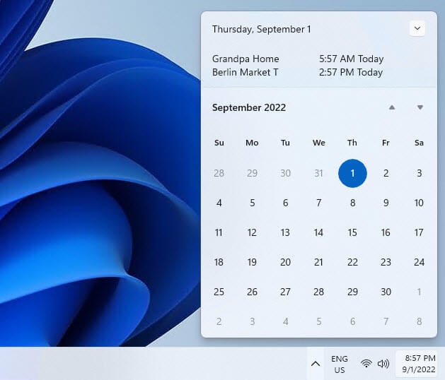 Windows 11 date and time
