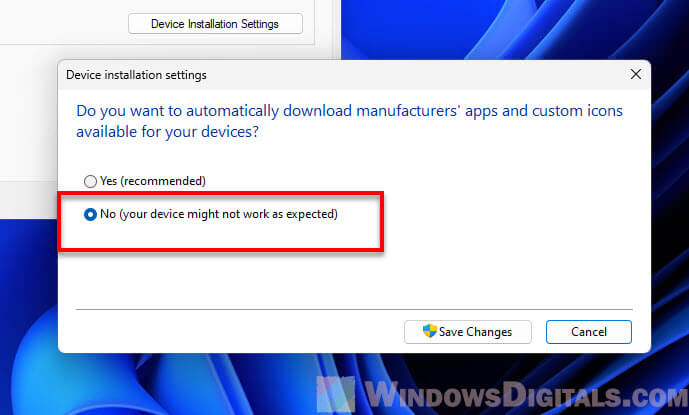 Windows 11 disable automatic driver update