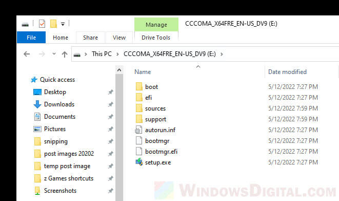 Windows 11 installation bootable USB drive