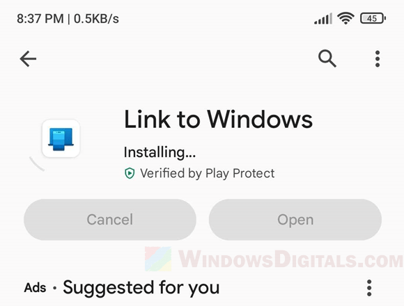 Windows 11 phone link stuck on Link Account and Device