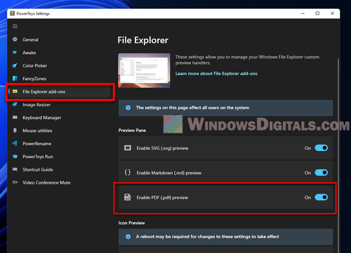 Windows 11 preview PDF thumbnail File Explorer