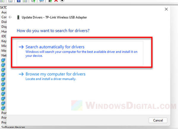 Windows 11 search automatically for drivers online