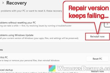 "Windows 11, version 25H2 (repair version)" Failed to Install