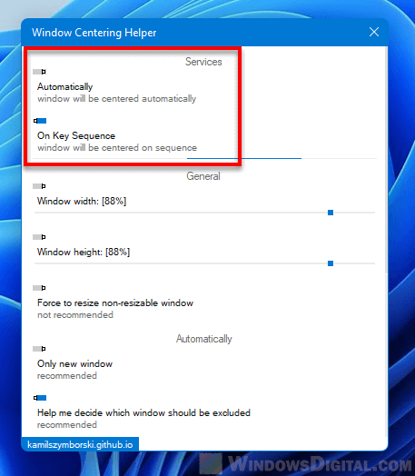 Windows Centering Helper Windows 11
