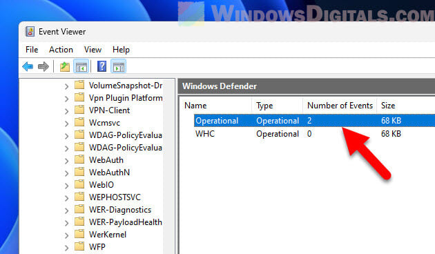 Windows Defender Operational Logs