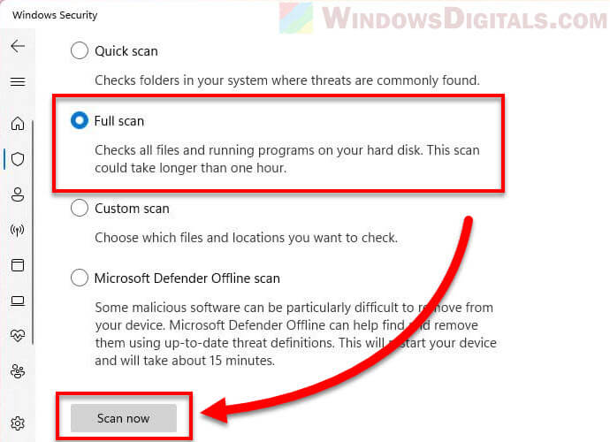 Windows Defender Run Full Scan