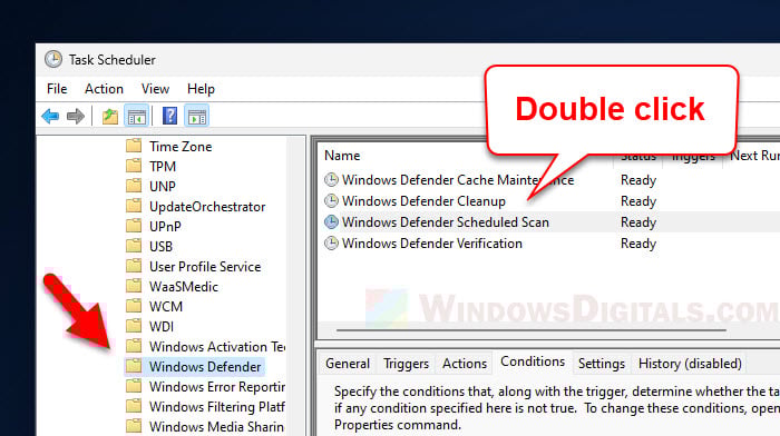 Windows Defender Scheduled Scan Task Scheduler
