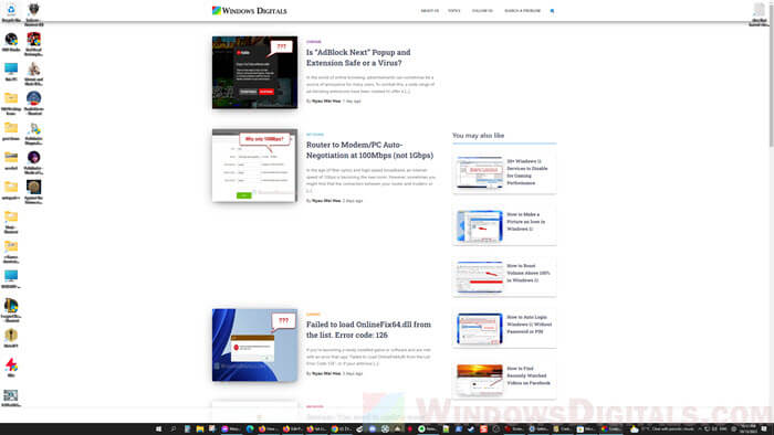Windows Digitals as desktop background