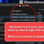 Windows Font Cache Service Windows 11 or 10