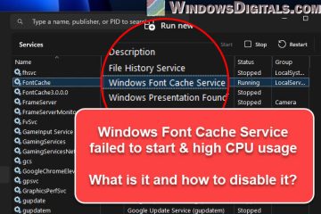 Windows Font Cache Service Windows 11 or 10