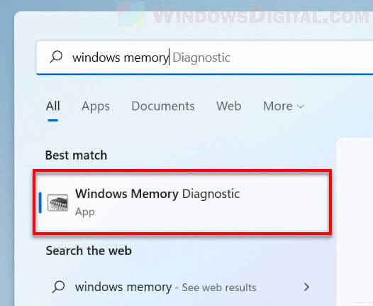 Windows Memory Diagnostic Windows 11