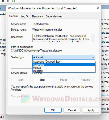 Windows Modules Installer Windows 11
