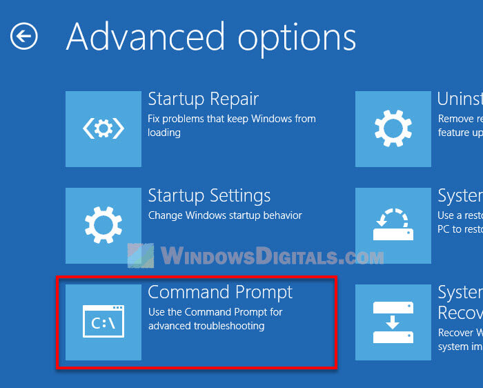 Windows RE Command Prompt