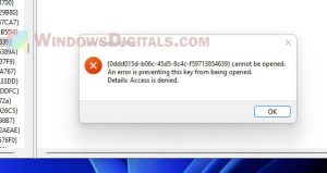 Windows Registry Key "Access is Denied" Error