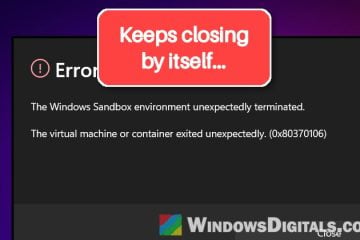 Windows Sandbox Keeps Closing With Error 0x80370106 on Windows 11