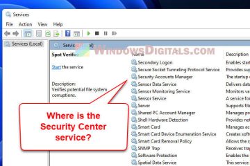 Windows Security Center Service Missing Windows 11 10