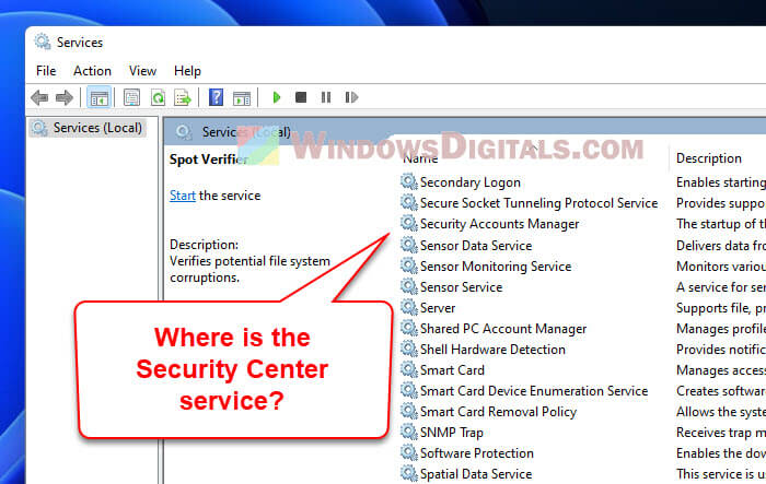 Windows Security Center Service Missing Windows 11 10