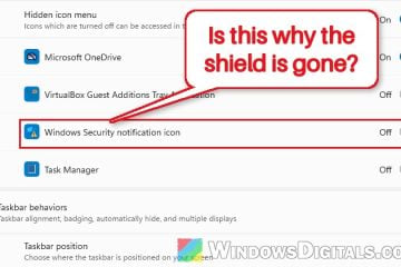 Windows Security Icon Missing from the Taskbar in Windows 11