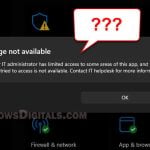 Windows Security Page not available