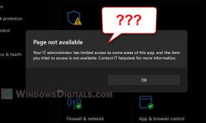 windows security win 11 page not available