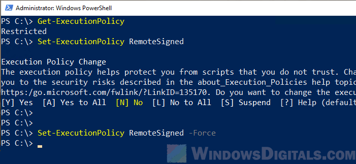 Windows Server Set-ExecutionPolicy RemoteSigned