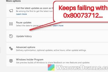Windows Update Error 0x80073712 "Some update files are missing or have problems"