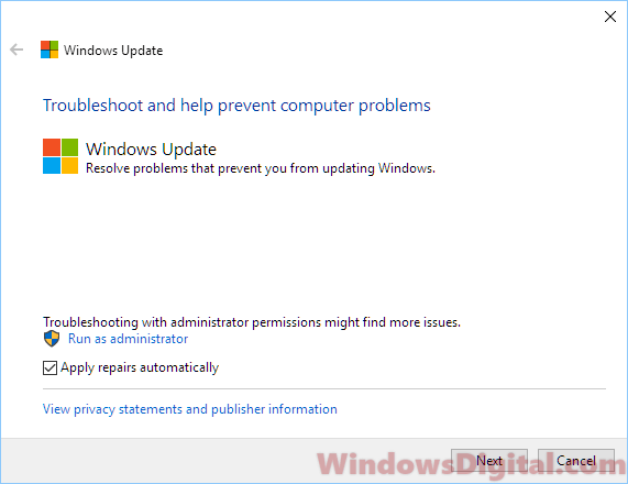 Windows Update Troubleshooter