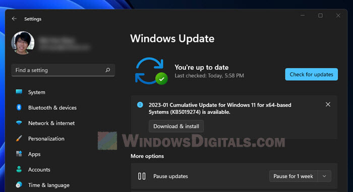 Windows Update You're up to date