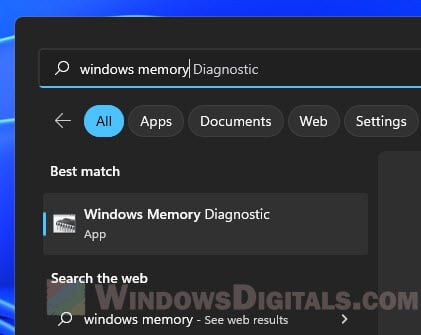 Windows memory diagnostic Windows 11