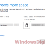 Windows needs more space windows 10 update