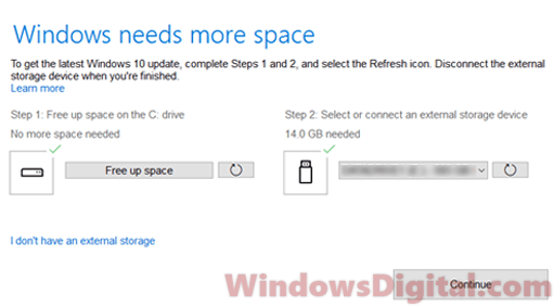 Windows needs more space Windows 11/10 update