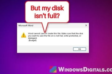 "Word Cannot Save or Create This File" but the Disk Isn't Full