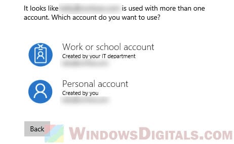 Work or school account problem