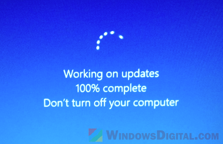 Working on Updates 100% Complete Stuck Windows 10