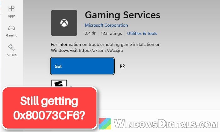 Xbox App Error 0x80073CF6 When Installing or Updating a Game