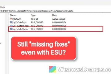 "Your device is missing important security and quality fixes" Even With Windows 10 ESU