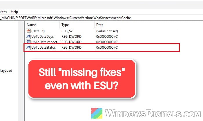 "Your device is missing important security and quality fixes" Even With Windows 10 ESU