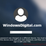 Your password was changed on a different device Windows 10 Hello