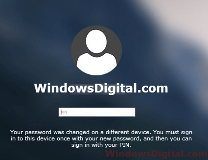 Your password was changed on a different device Windows 11/10 Hello