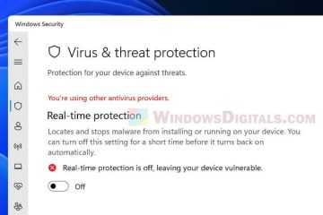 You're using other antivirus providers Windows 11
