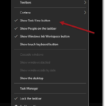 add or remove task view timeline taskbar win10